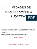 Atividades de processamento auditivo 1o ano B