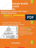 Perencanaan Biaya Dan Analisis Ekonomis ( Depresiasi, BEP, Analisa Kelayakan Usaha NPV, IRR, BC)