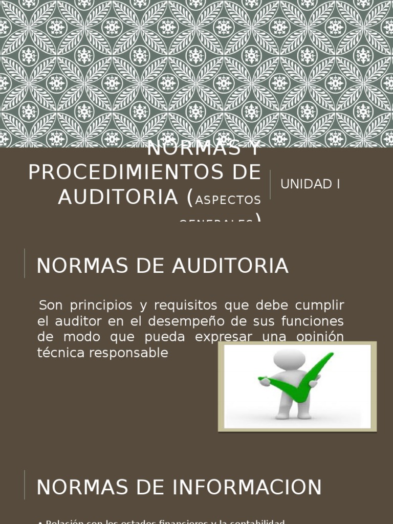 Normas y Procedimientos de Auditoria III Exp. I | PDF | Finanzas y dinero