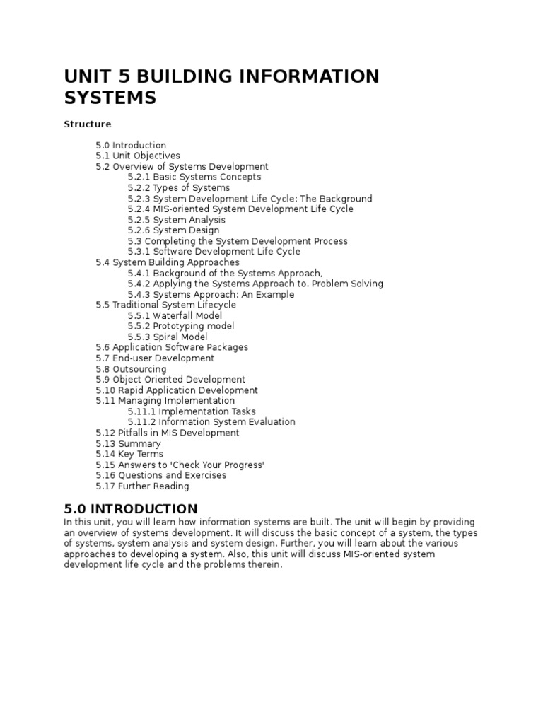 Building Information Systems Overview | PDF | System | Feasibility Study