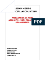Preparation of Final Accounts - With Regard To Organisation