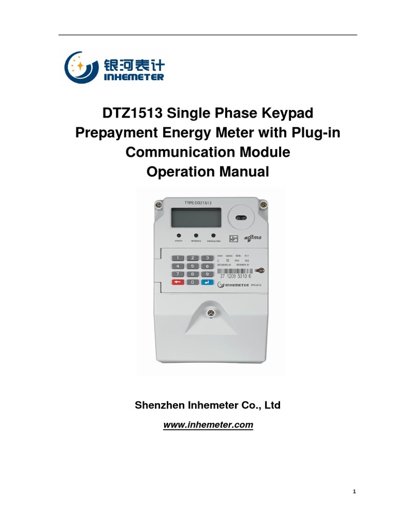 11.1 DDZ1513 Single Phase Keypad Prepayment Energy Meter Plug-In Module ...
