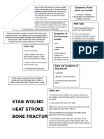 Stab Wound Heat Stroke Bone Fracture: First Aid