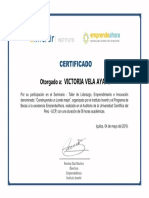 Victoria Vela Ayape Certificado