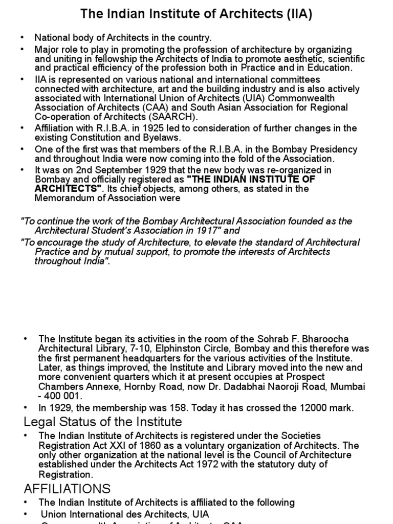 Indian Institute of Architects Overview | PDF | Quorum | Architect