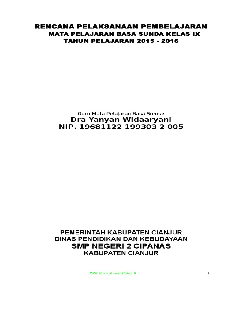 Rpp B Sunda Kelas 9 Pdf