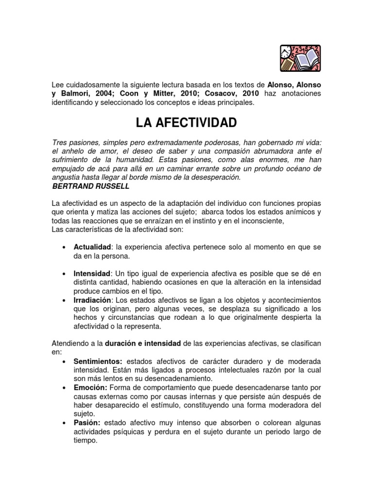 Conceptos Clave de la Afectividad | PDF | Relaciones personales ...
