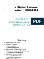 EE207: Digital Systems I, Semester I 2003/2004: CHAPTER 2-I: Combinational Logic Circuits (Sections 2.1 - 2.5)