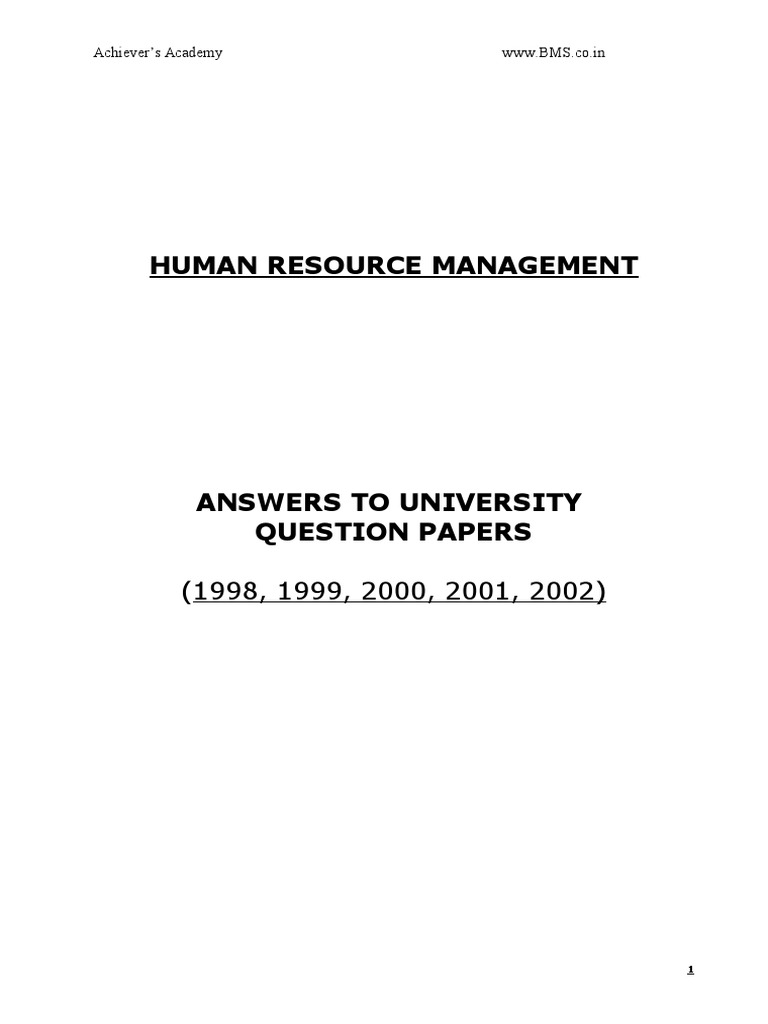 HRM Notes | PDF | Human Resource Management | Strategic Management