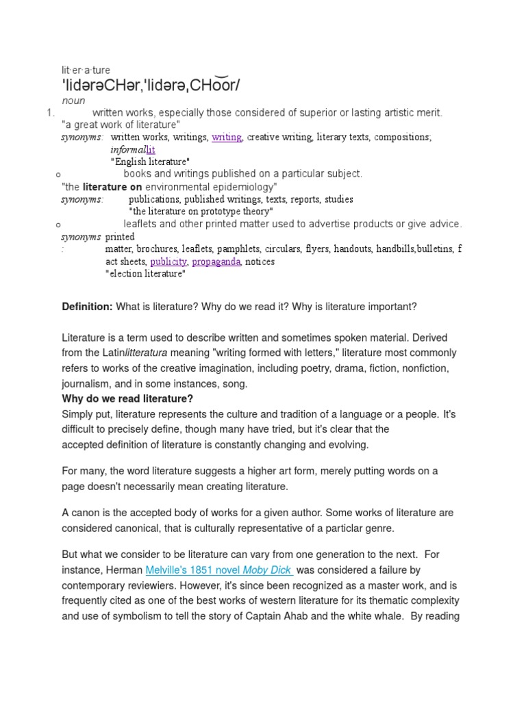 Two Types of Literature Are Written and Oral Poetry Novels