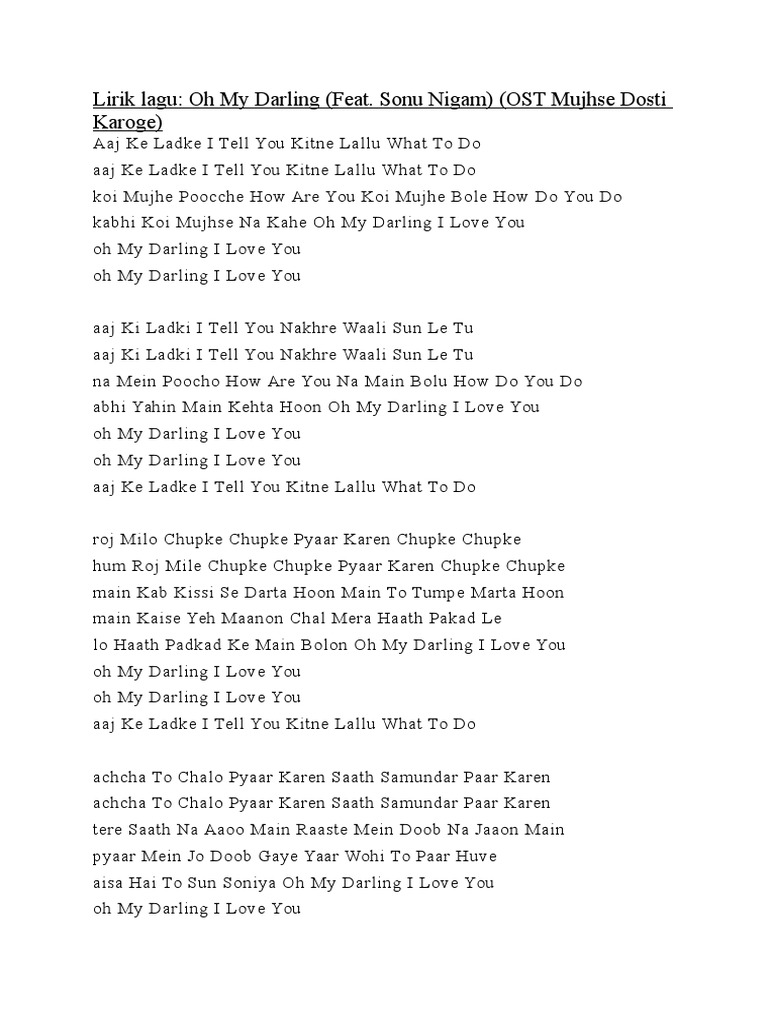 Oh My Darling I Love You