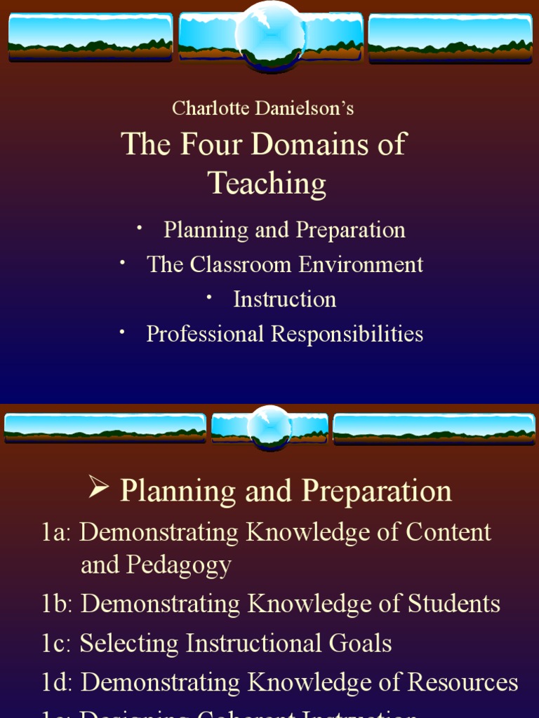 The Four Domains of Teaching PDF Teachers Classroom