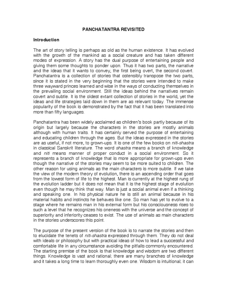 Panchatantra | PDF | Translations
