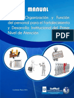 Manual de Gestion, Organizacion y Funciones Del Personal de Primer Nivel de Atencion