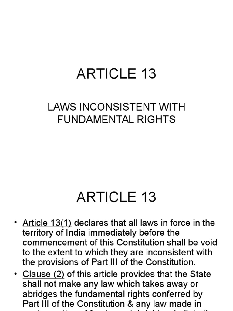 Article 13 Judiciaries Constitution