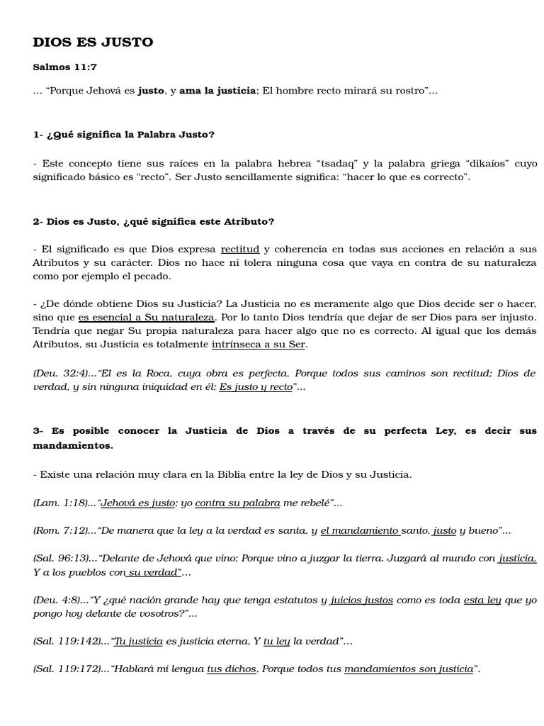 Lección 8 Dios Es Justo Pdf Tetragrammaton Justicia