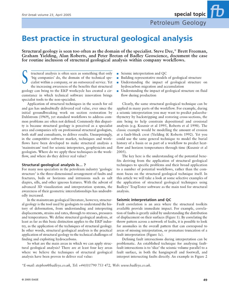 Structural Geology Analysis PDF | PDF | Geology | Petroleum Reservoir