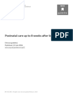 2006 Postnatal Care Up To 8 Weeks After Birth. NICE