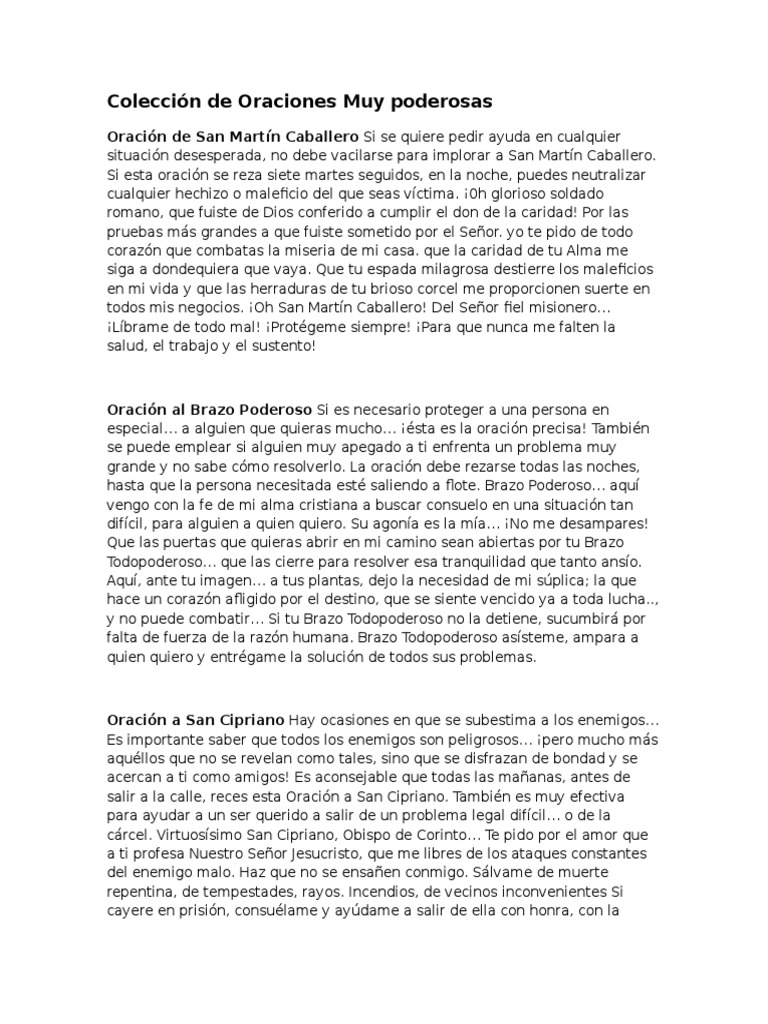Oraciones Poderosas para la Protección | PDF | Oración | María, madre ...