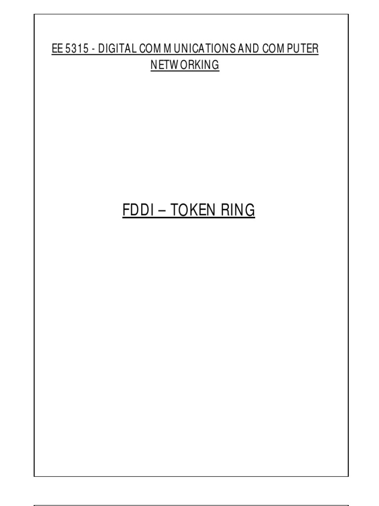 FDDI vs Token Ring: Frame Formats & Topology | PDF | Computer Network ...