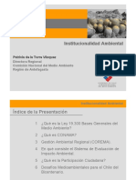 Institucionalidad ambiental en Chile resume de manera optimizada el contenido del documento para , utilizando menos de  como se solicit