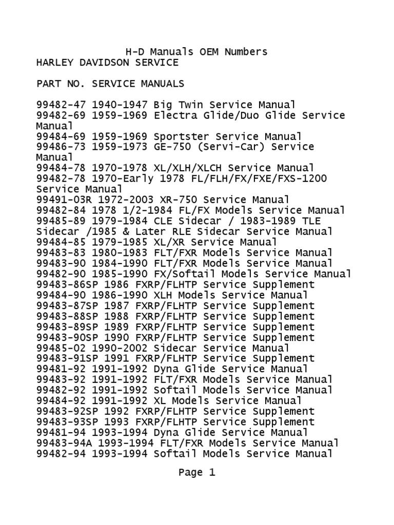 Harley-Davidson Service & Parts Manuals | PDF | Harley Davidson