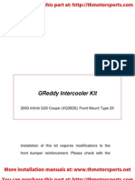 Greddy Inter Cooler Kit Infiniti g35 Installation Kit