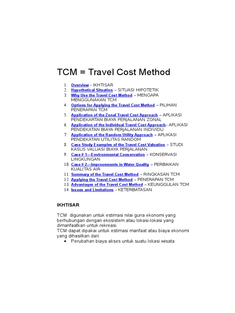 Travel Cost Method | PDF | Permintaan | Metodologi Survei