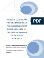 Análisis Económico y Comparativo de La Producción de Agua Dulce Mediante Un Generador A Bordo de Un Buque Mercante