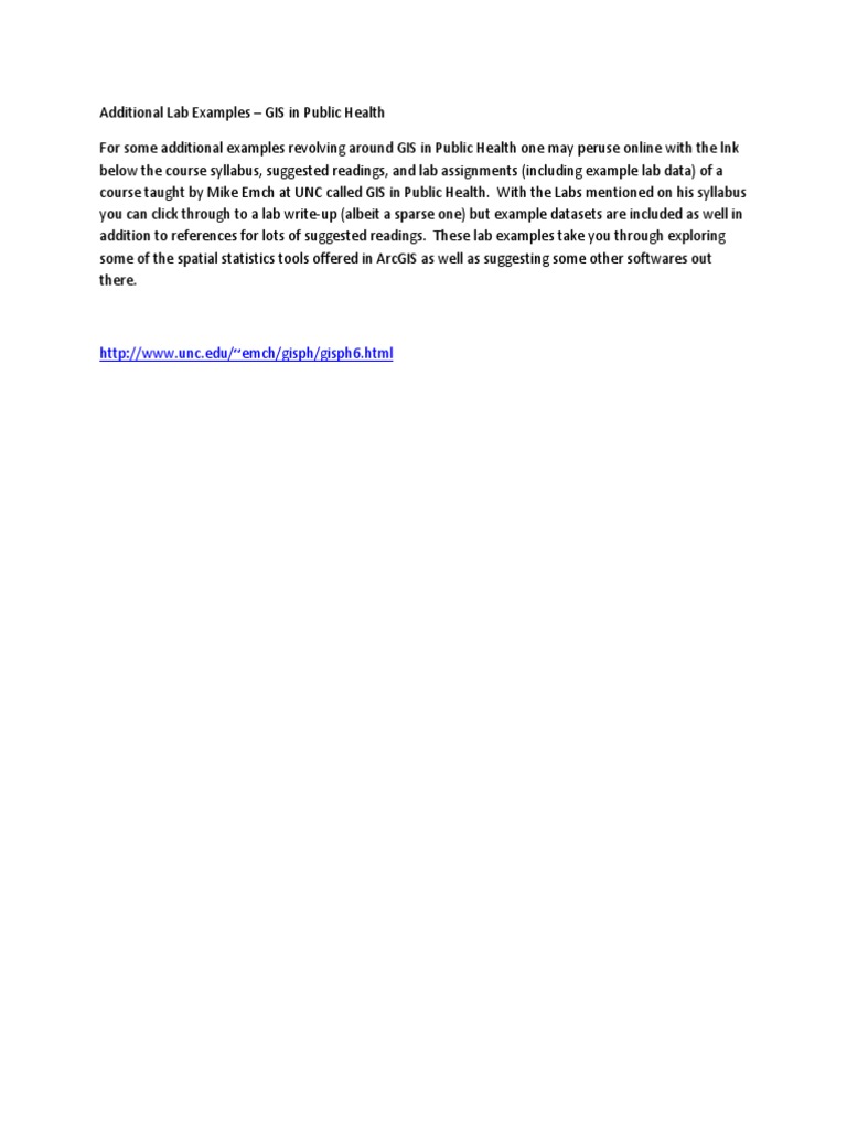 GIS Lab Examples for Public Health | PDF | Science & Mathematics ...