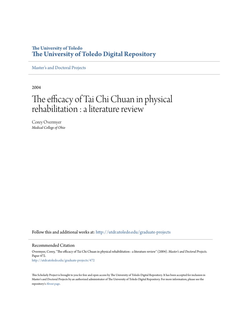The Efficacy of Tai Chi Chuan in Physical Rehabilitation - A Lite | PDF ...