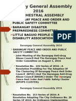 Report of BPOPS Cluster For 2nd Semester Barangay General Assembly 2016
