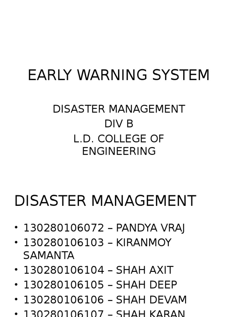 Early Warning Systems in Disaster Management | PDF | Tsunami | Flood