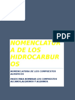 2.1 Nomenclatura de Los Hidrocarburos (Alifaticos) y 2.1.1-2.1.1.2 (, Alcanos, Alquenos, Alquinos)