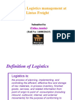 A Study on Logistics Management at Lintas Freight-ppt