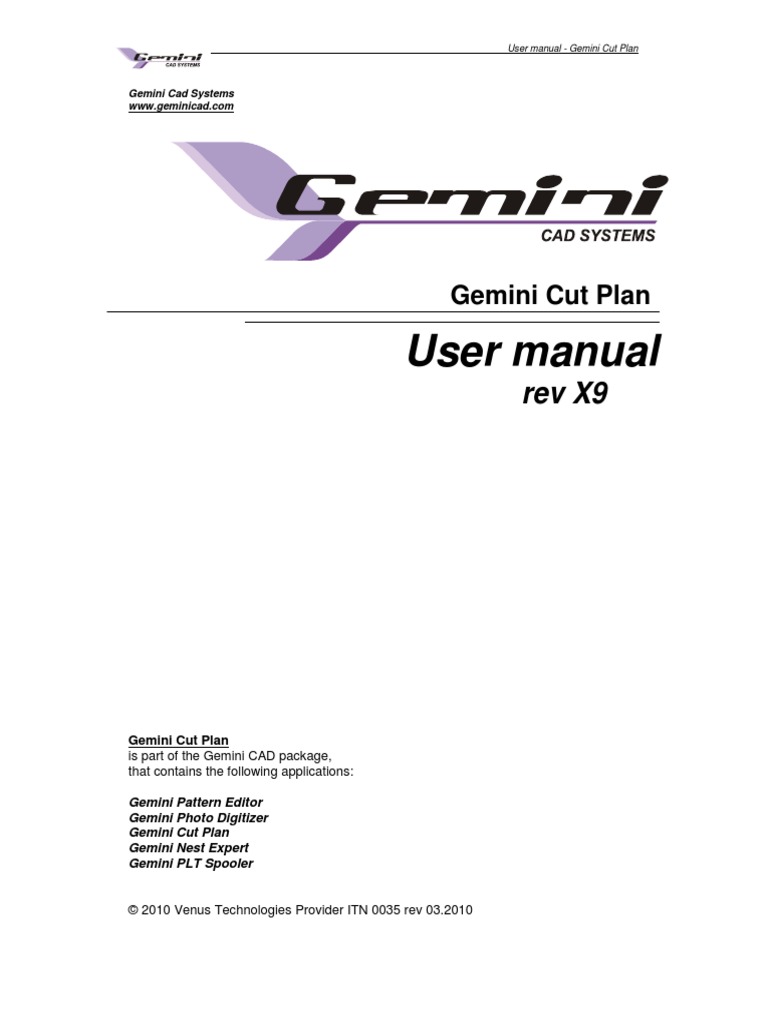 Gemini Cut Plan v.X9 - User Manual | PDF | Portable Document Format ...