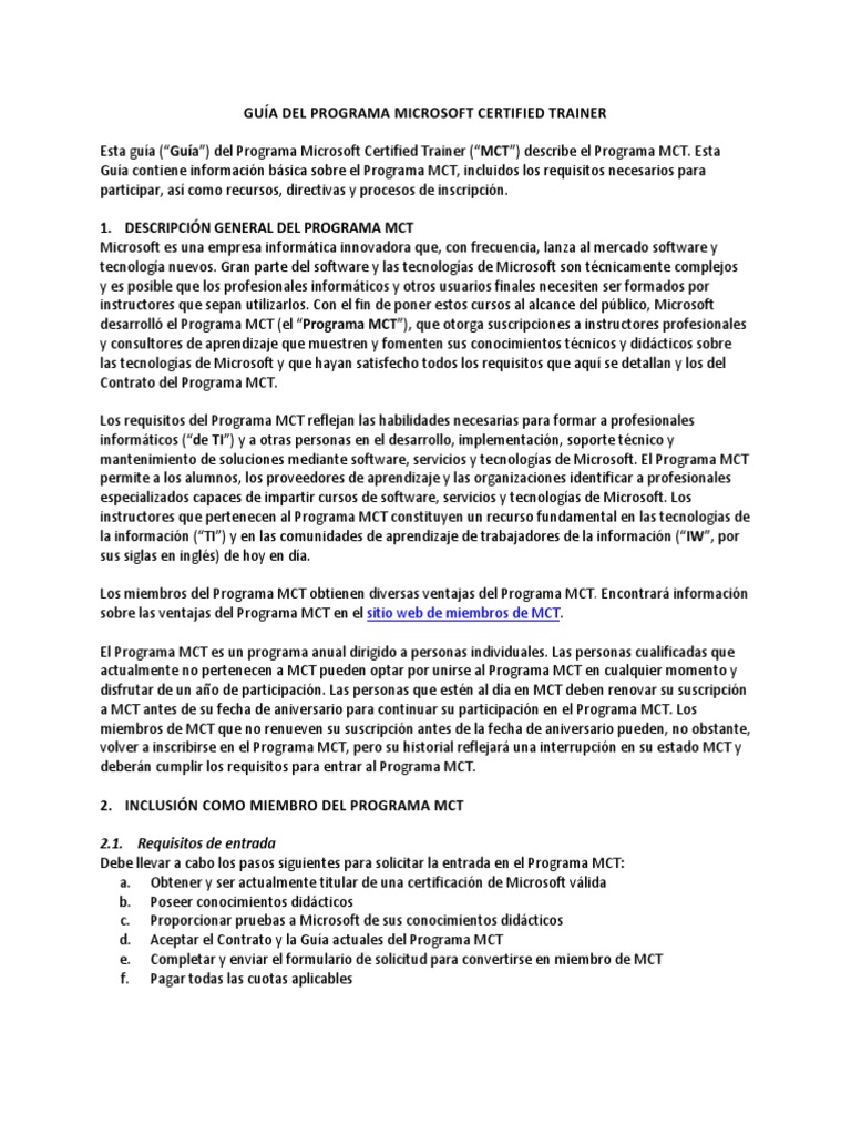 MCT Program Guide Es ES | PDF | Microsoft | Software