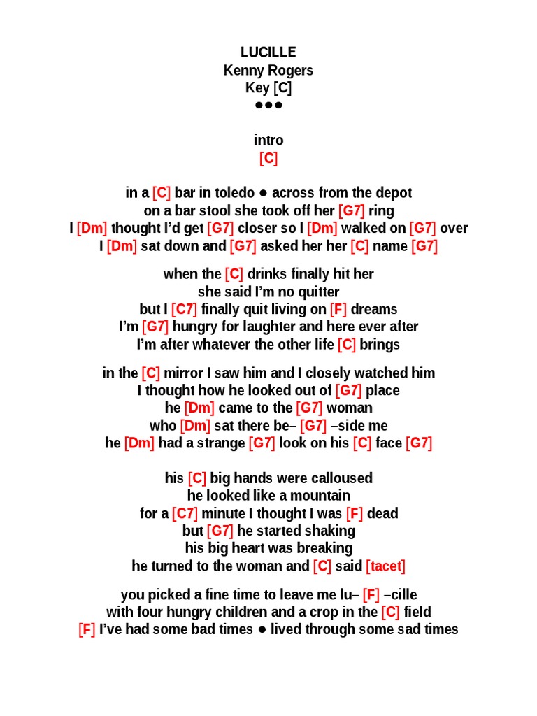 Lucille - Kenny Rogers - (C) | PDF