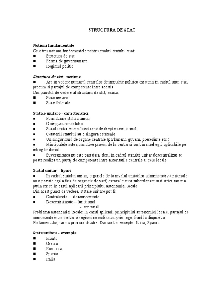 Structura de Stat | PDF