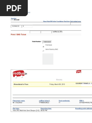 Redbus Bus Tickets Format Ticket Admission Public Transport