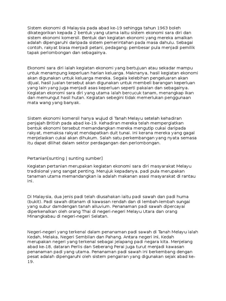 Sistem Ekonomi Di Malaysia Pada Abad Ke Pdf