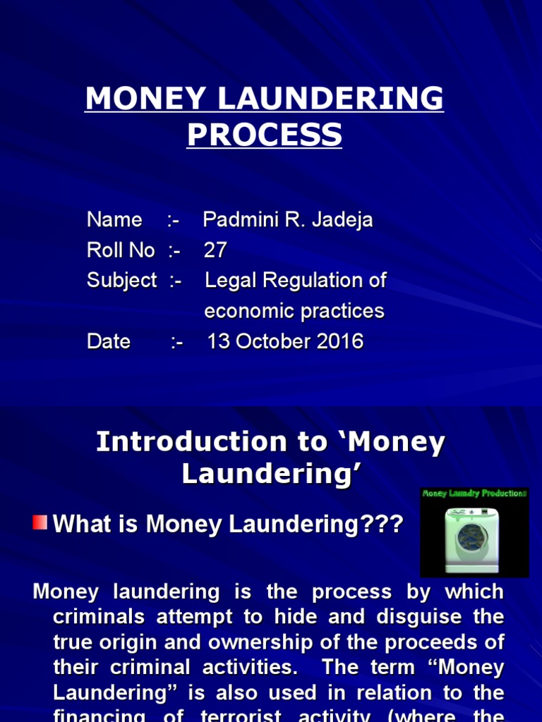 Money Laundering Process Ppt Money Laundering 12 Views - 