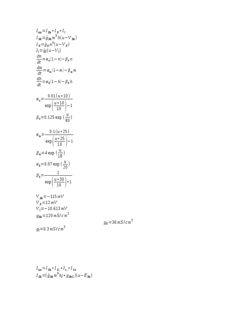 Ion Channel Dynamics and Equations | PDF | Science & Mathematics