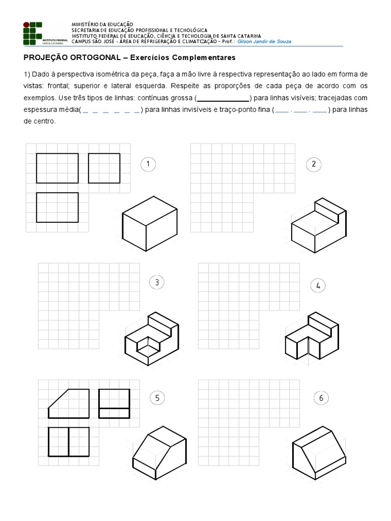 Exercícios de Projeção Ortogonal | PDF