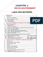 Chapitre 5 - Les Murs de Soutènement