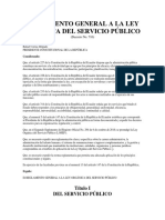 Reglamento General A La Ley Organica Del Servicio Publico PDF