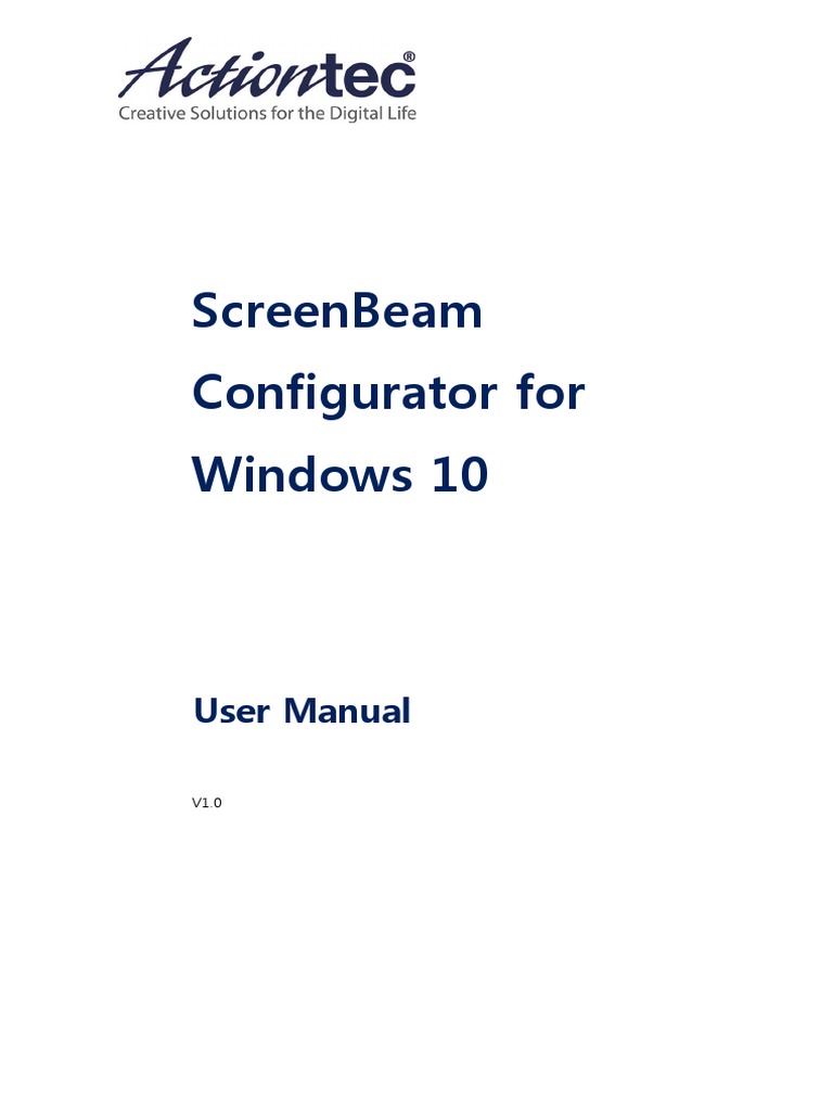 ScreenBeam Configurator User Manual | PDF | Windows 10 | Usb
