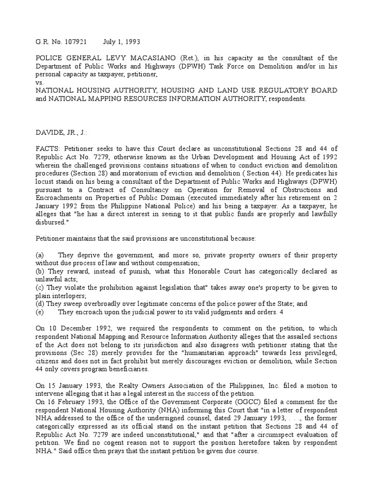 Macasiano vs NHA Case Or Controversy Clause Judiciaries