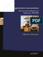 Bonnet - La Hegemonía Menemista - El Neoconservadurismo en Argentina 1989-2001