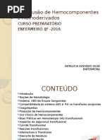 Transfusão de Hemocomponentes e Hemoderivados-SET 2016
